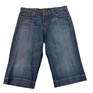 David Kahn Jeanswear Womens Size 29 Denim Bermuda Shorts Blue Wide Leg